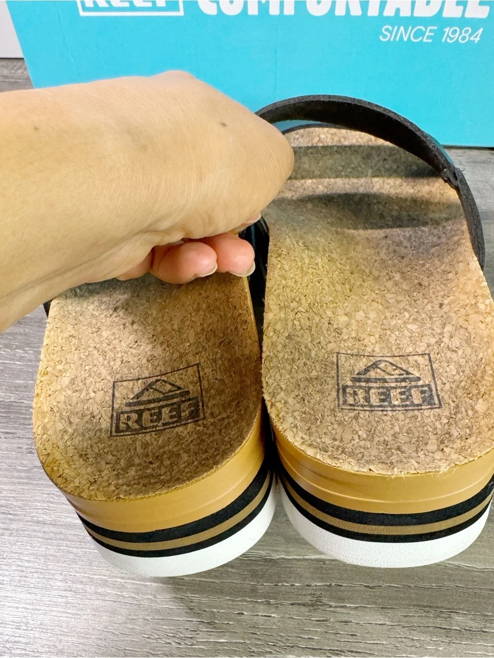 Reef Cushion Vista Hi Sandals size 8 arch support corkbed platform